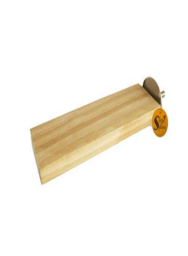 Sage Square Natural Wood Platform Cum Perch Cum Stand Bird Toy Ideal for Finch, Canary, Lovebird, Budgerigar, Budgeri (Light Weight) (1 Piece) (2"x5.5") - Image 2